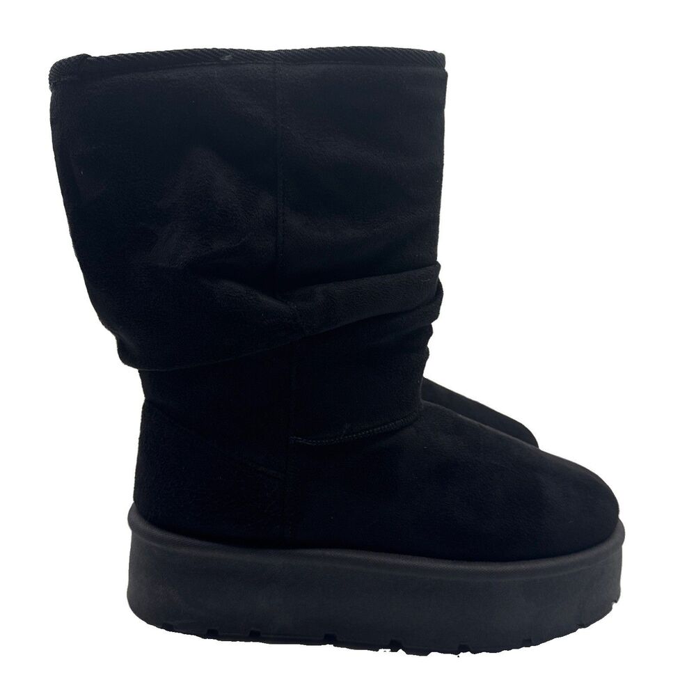 NEW Bamboo Women’s Size 7.5 Faux Suede Mid-Calf Platform Lined Boots